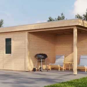 Lugarde Select Modern cabin with veranda Cambridge 300x300cm + 300cm - Untreated