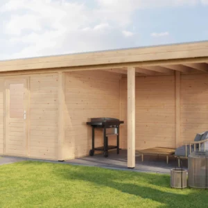 Lugarde Select Modern cabin with veranda Glasgow 300x300cm + 400cm - Untreated