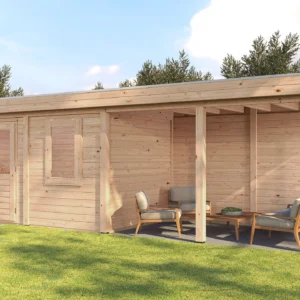 Lugarde Select Modern cabin with veranda Belfast 388x250cm + 400cm - Untreated