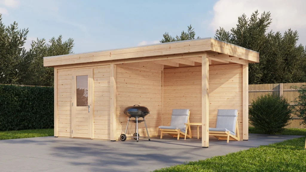 Lugarde Select Modern cabin with veranda Birmingham 250x250cm + 300cm - Untreated