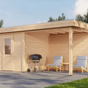 Lugarde Select Modern cabin with veranda Birmingham 250x250cm + 300cm - Untreated