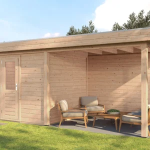 Lugarde Select Modern cabin with veranda Gloucester 300x250cm + 300cm - Untreated