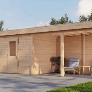 Lugarde Select Modern cabin with veranda Edinburgh 300x250cm + 400cm - Untreated