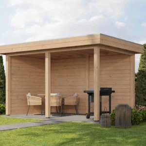 Lugarde Select Gazebo Andover 388x250cm 28mm - flatroof - Untreated