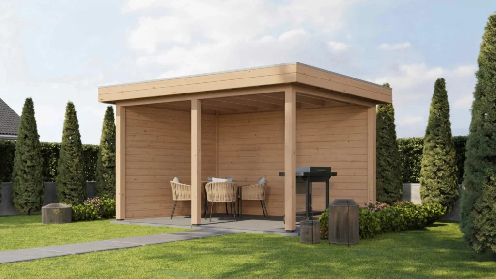 Lugarde Select Gazebo Lenham 388x300cm 28mm - flatroof - Untreated