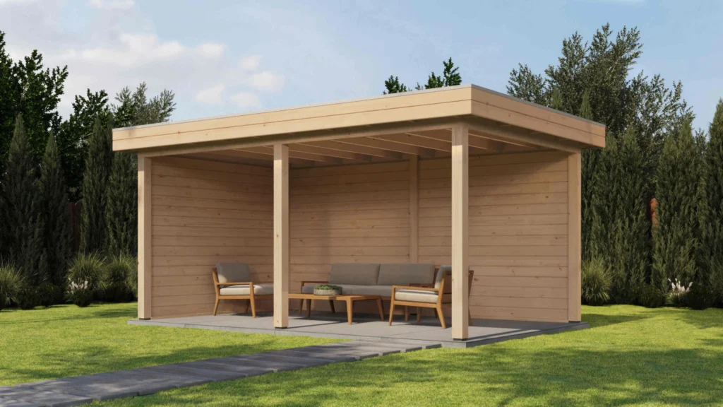 Lugarde Select Gazebo Dorchester 488x300cm 28mm - flatroof - Untreated