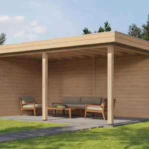 Lugarde Select Gazebo Dorchester 488x300cm 28mm - flatroof - Untreated