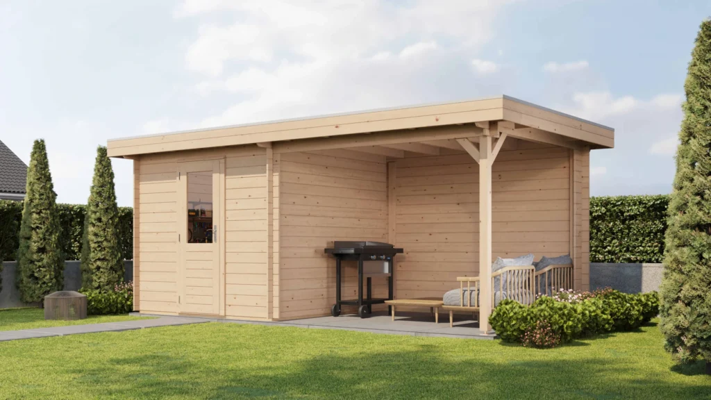 Lugarde Select Log Cabin with veranda Cotswold 250x250cm + 300cm - Untreated