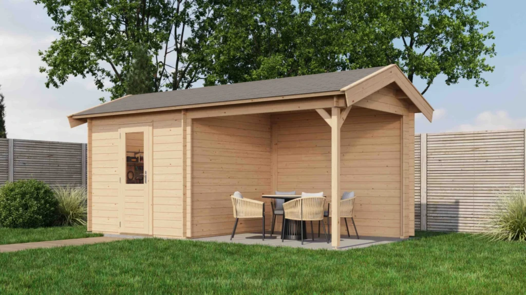 Lugarde Select Log Cabin with veranda Snowdonia 250x250cm + 300cm - Untreated