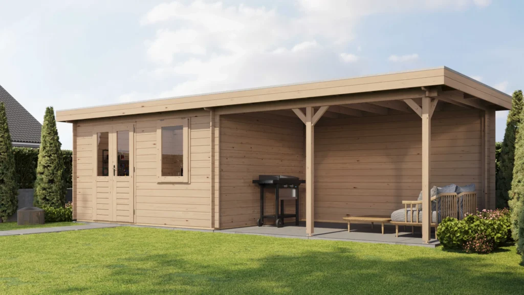 Lugarde Select Log Cabin with veranda Surrey 400x300cm + 400cm - Untreated