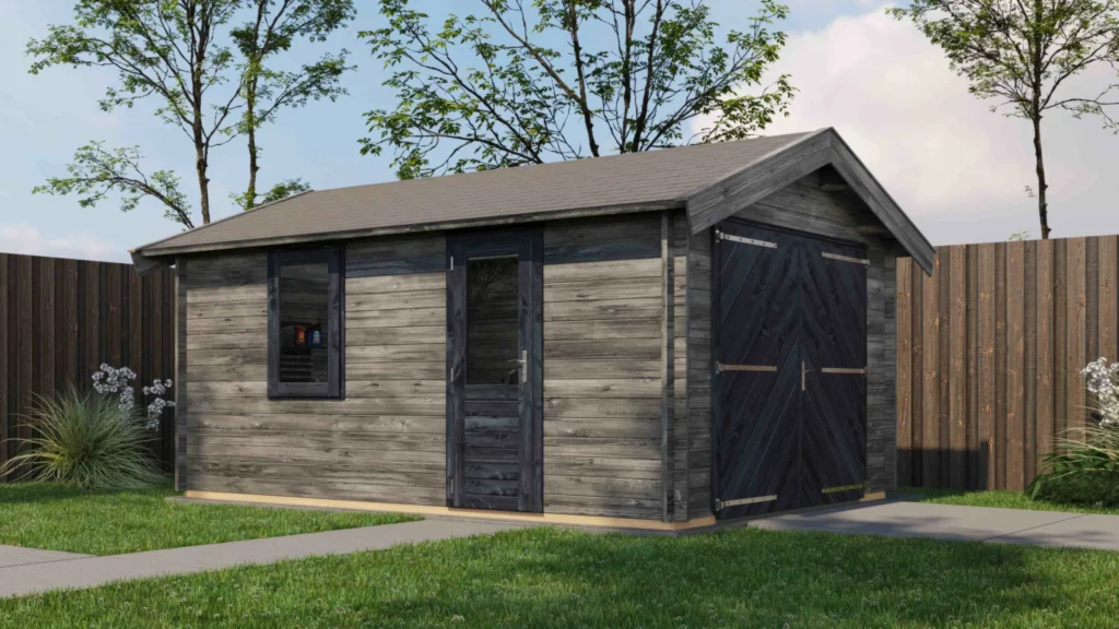 Lugarde Select Log Cabin Arun with garage door 350x500cm - Untreated