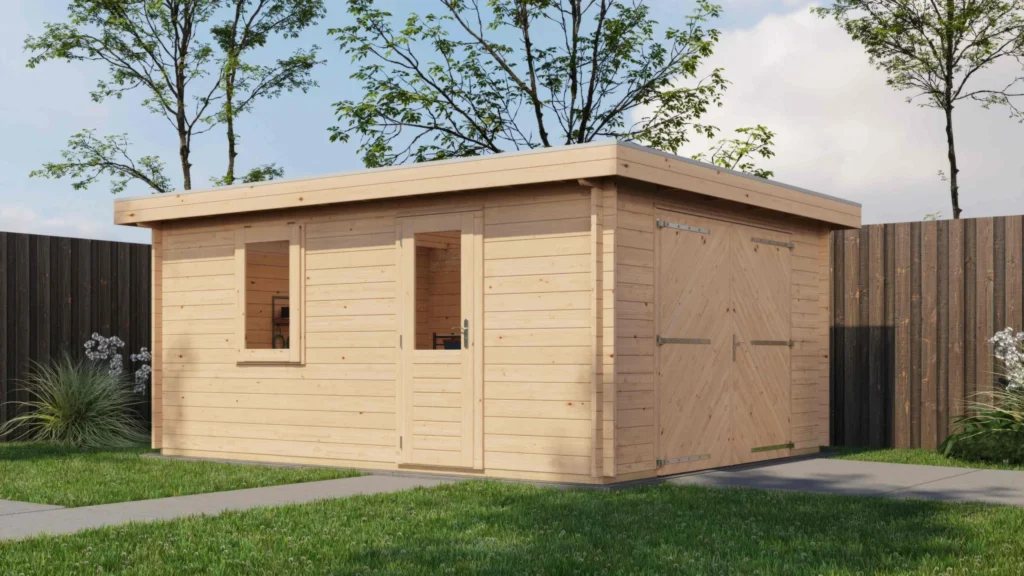 Lugarde Select Log Cabin Stratford with garage door 400x500cm - Untreated