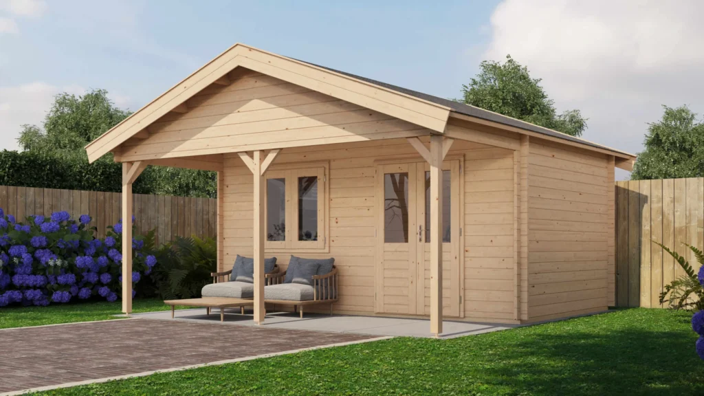 Lugarde Select Log Cabin with veranda Medway 500x300cm + 200cm - Untreated