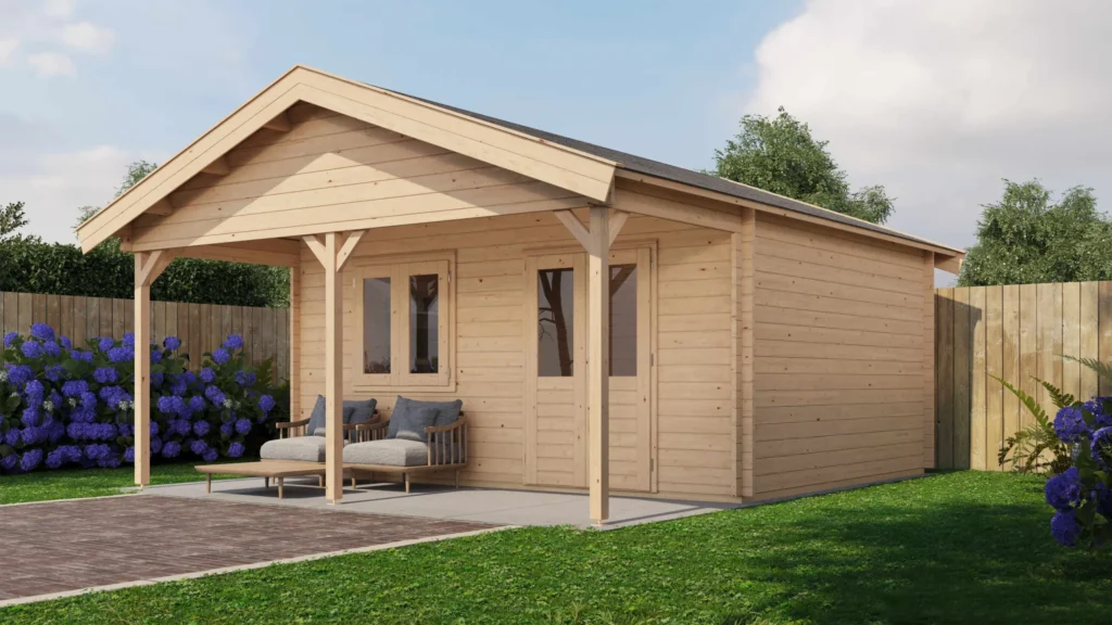 Lugarde Select Log Cabin with veranda Stour 500x400cm + 200cm - Untreated