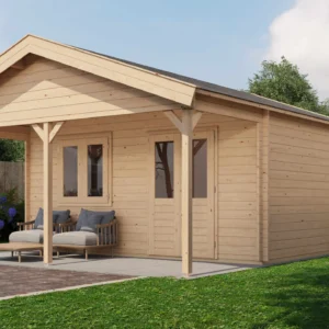 Lugarde Select Log Cabin with veranda Stour 500x400cm + 200cm - Untreated